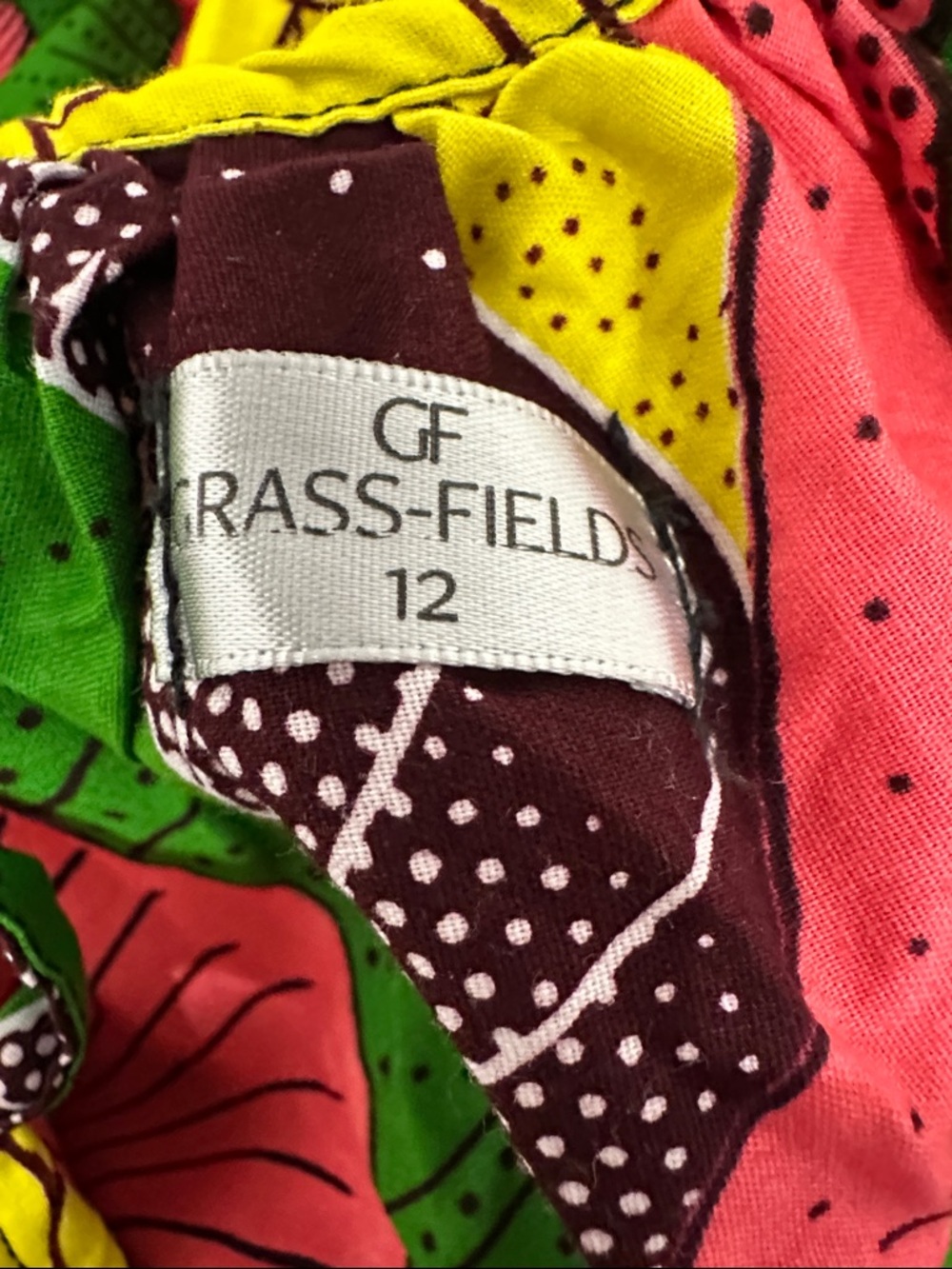 Grass Fields African pattern tent tank dress pockets size 12 colorful fun boho - Picture 3 of 5